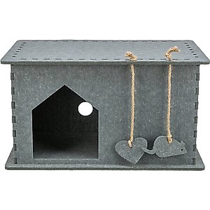 TRIXIE Lene Felt Indoor Cave Jute Scratching Pads Cat Condo, Gray