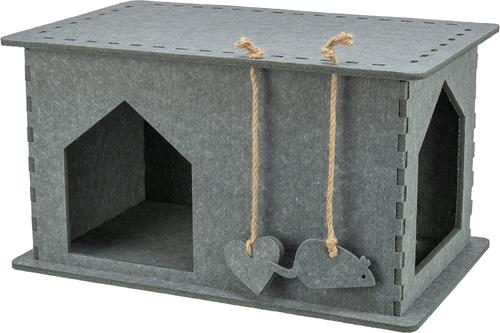 Show full view: TRIXIE Lene Felt Indoor Cave Jute Scratching Pads Cat Condo, Gray slide 5 of 7