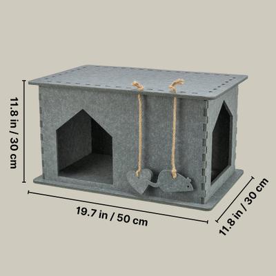 Show full view: TRIXIE Lene Felt Indoor Cave Jute Scratching Pads Cat Condo, Gray slide 3 of 7