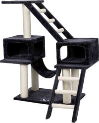 TRIXIE Malaga 43" Plush Cat Tree & Condo, Dark Gray