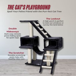 TRIXIE Malaga 43" Plush Cat Tree & Condo, Dark Gray slide 2 of 6