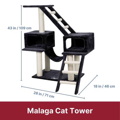 Show full view: TRIXIE Malaga 43" Plush Cat Tree & Condo, Dark Gray slide 4 of 7