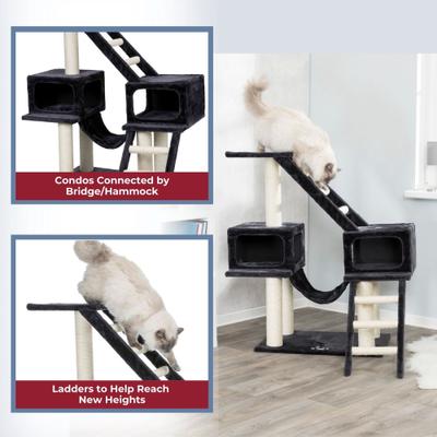 Show full view: TRIXIE Malaga 43" Plush Cat Tree & Condo, Dark Gray slide 6 of 7