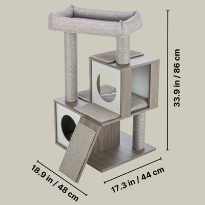 Show full view: TRIXIE Mali 34-in Sisal Cat Tree & Condo, Gray slide 5 of 10
