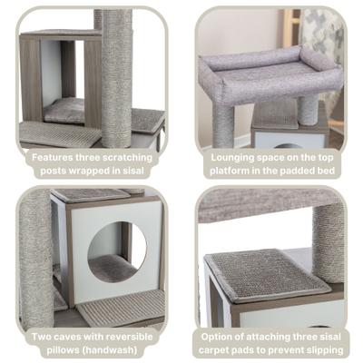 Show full view: TRIXIE Mali 34-in Sisal Cat Tree & Condo, Gray slide 6 of 10