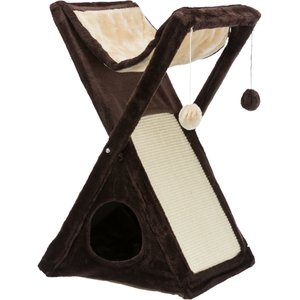 TRIXIE Miguel 25.5-in Plush Fold & Store Cat Tree, Brown/Beige