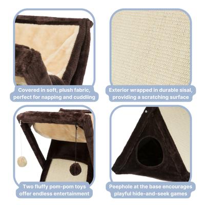 Show full view: TRIXIE Miguel 25.5-in Plush Fold & Store Cat Tree, Brown/Beige slide 5 of 8