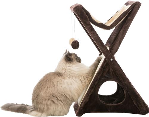 Show full view: TRIXIE Miguel 25.5-in Plush Fold & Store Cat Tree, Brown/Beige slide 2 of 8