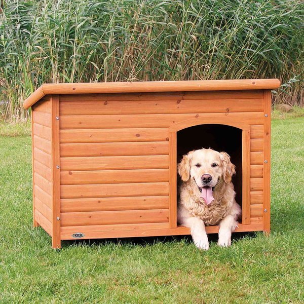 TRIXIE Natura Classic Dog House with Weatherproof Finish, Elevated Floor