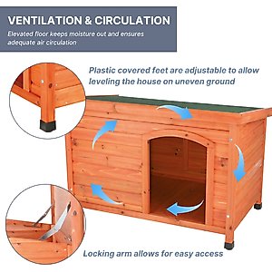 TRIXIE Natura Classic Dog House with Weatherproof Finish, Elevated Floor, Large