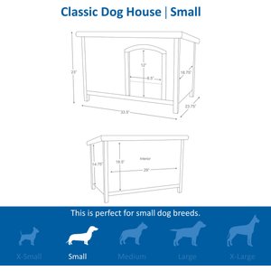 TRIXIE Natura Classic Dog House with Weatherproof Finish, Elevated Floor, Small