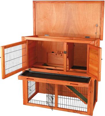 Show full view: TRIXIE Natura Rabbit Hutch with Sloped Roof, Glazed Pine, Small slide 3 of 8