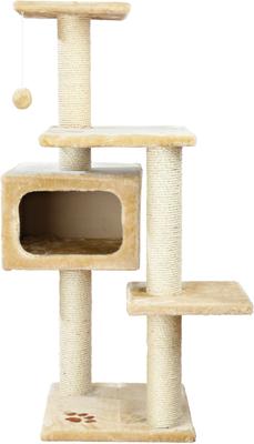 Show full view: TRIXIE Palamos 42.9-in Plush Tower Cat Tree, Beige slide 2 of 3