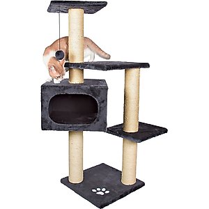 TRIXIE Palamos 42.9-in Plush Tower Cat Tree, Dark Gray