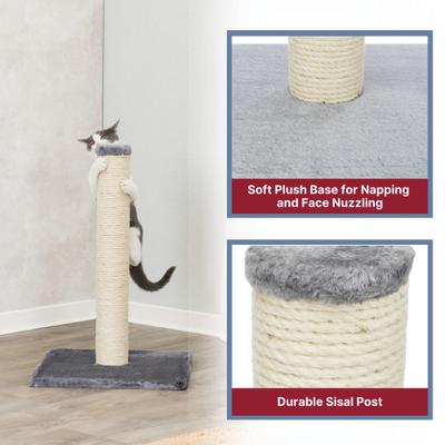 Show full view: TRIXIE Parla 24.4-in Fleece Cat Scratching Post, Platinum Gray slide 6 of 7