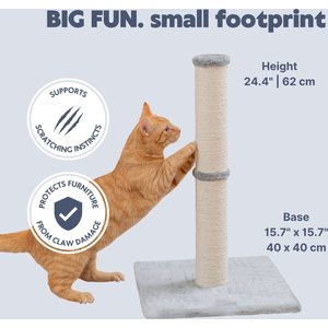 TRIXIE Parla 24.4-in Jute Cat Scratching Post, Platinum Gray