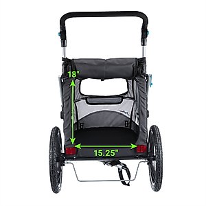 TRIXIE Quick Fold Convertible Dog Bike Trailer, Large
