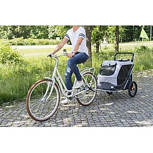 TRIXIE Quick Fold Convertible Dog Bike Trailer, Large