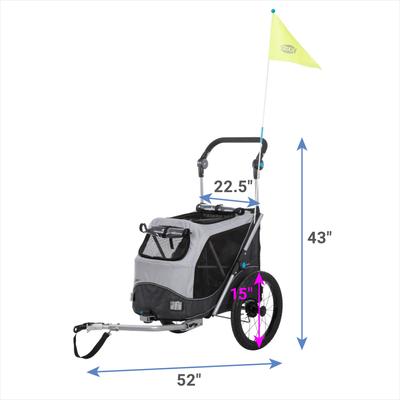 Show full view: TRIXIE Quick Fold Convertible Dog Bike Trailer, Medium slide 3 of 10