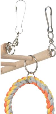 Show full view: TRIXIE Small Animal Suspension Bridge with Ring, Rope & Ladder Small Pet Cage Accessory, Natural slide 4 of 5