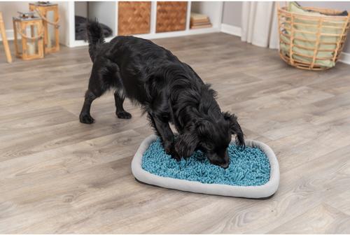 Show full view: TRIXIE Snuffle & Seek Plate, Sniff Mat, Interactive Feeding Game, Slow Feeder, Level 1 Enrichment Dog & Cat Puzzle Toy, Blue slide 7 of 10