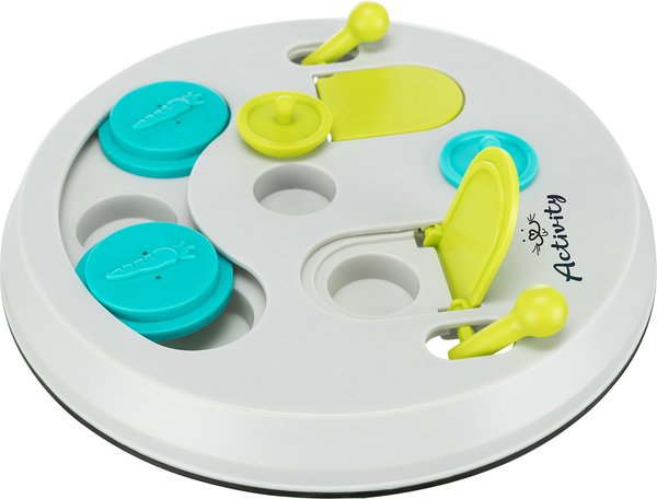 TRIXIE Strategy Flip Board Small Pet Snack Game Toy, White & Green, Medium