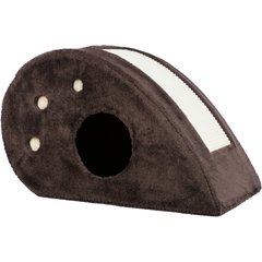 TRIXIE Topi 13-in Plush Carpet Cat Condo, Brown