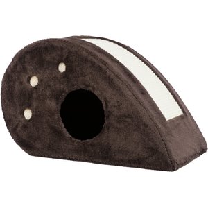 TRIXIE Topi 13-in Plush Carpet Cat Condo, Brown