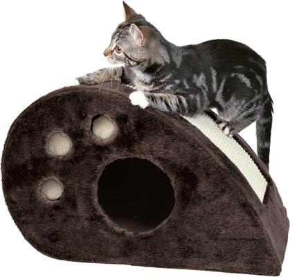 Show full view: TRIXIE Topi 13-in Plush Carpet Cat Condo, Brown slide 2 of 9