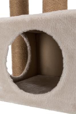 Show full view: TRIXIE Valencia 28-in Plush Cat Tree & Scratching Post with Condo & Cat Toy, Taupe/Brown slide 5 of 11