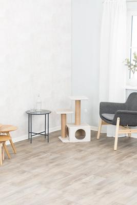 Show full view: TRIXIE Valencia 28-in Plush Cat Tree & Scratching Post with Condo & Cat Toy, Taupe/Brown slide 6 of 11