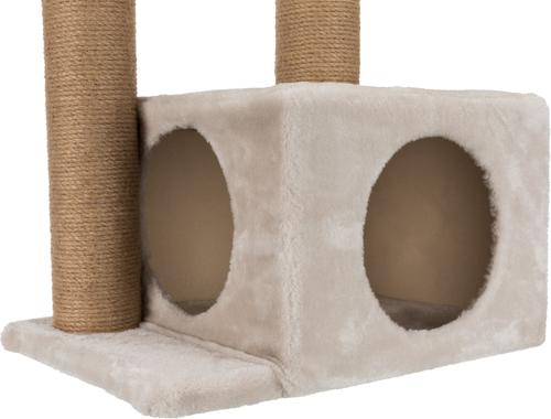 Show full view: TRIXIE Valencia 28-in Plush Cat Tree & Scratching Post with Condo & Cat Toy, Taupe/Brown slide 7 of 11