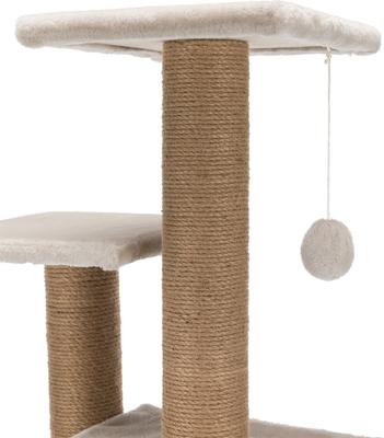Show full view: TRIXIE Valencia 28-in Plush Cat Tree & Scratching Post with Condo & Cat Toy, Taupe/Brown slide 8 of 11