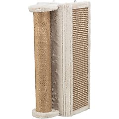TRIXIE Wall Mounted Corner Sisal Scratching Board & Jute Post Vertical Cat Scratcher, Beige