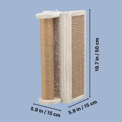 Show full view: TRIXIE Wall Mounted Corner Sisal Scratching Board & Jute Post Vertical Cat Scratcher, Beige slide 4 of 8