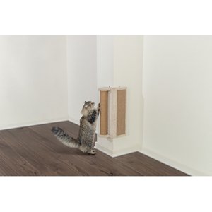 TRIXIE Wall Mounted Corner Sisal Scratching Board & Jute Post Vertical Cat Scratcher, Beige