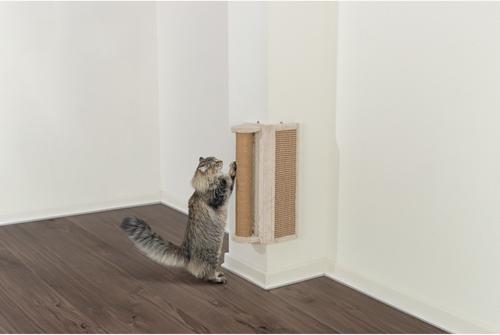 Show full view: TRIXIE Wall Mounted Corner Sisal Scratching Board & Jute Post Vertical Cat Scratcher, Beige slide 3 of 8