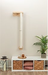 TRIXIE Wall Set 1 - Wall Mount Cat Scratching Post with Perch, Natural & White
