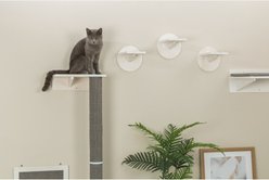 TRIXIE Wall Set 1 - Wall Mount Cat Scratching Post with Perch, White & Gray