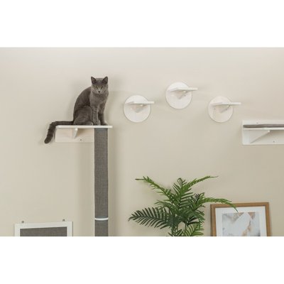 TRIXIE TRIXIE Wall Set 1 - Wall Mount Cat Scratching Post with Perch, White & Gray