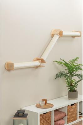 Show full view: TRIXIE Wall Set 2 - Wall Mount & 3 Scratching Posts Cat Furniture, Natural & White slide 3 of 6