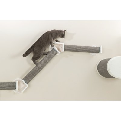 TRIXIE TRIXIE Wall Set 2 - Wall Mount & 3 Scratching Posts Cat Furniture, White & Gray