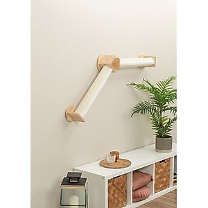 TRIXIE Wall Set 4 - Wall Mount & 2 Scratching Posts Cat Furniture, Natural & White