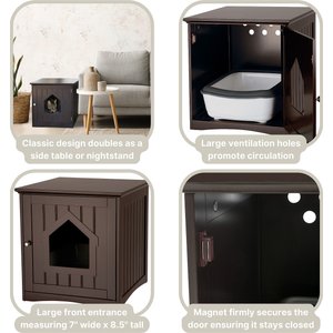 TRIXIE Wooden Cat Home & Litter Box Cover, Brown