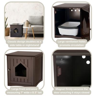 Show full view: TRIXIE Wooden Cat Home & Litter Box Cover, Brown slide 3 of 9