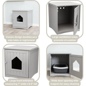 TRIXIE Wooden Cat Home & Litter Box Cover, Gray