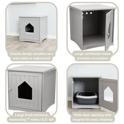 Show full view: TRIXIE Wooden Cat Home & Litter Box Cover, Gray slide 4 of 9