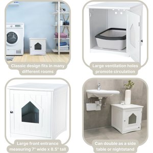 TRIXIE Wooden Cat Home & Litter Box Cover, White