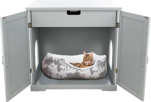 Show full view: TRIXIE Wooden Cat Litter Box Enclosure, X-Large, Gray slide 3 of 10