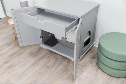 Show full view: TRIXIE Wooden Cat Litter Box Enclosure, X-Large, Gray slide 7 of 10